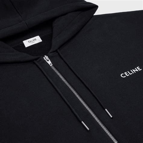 celine hoo|Celine loose zipped hoodie.